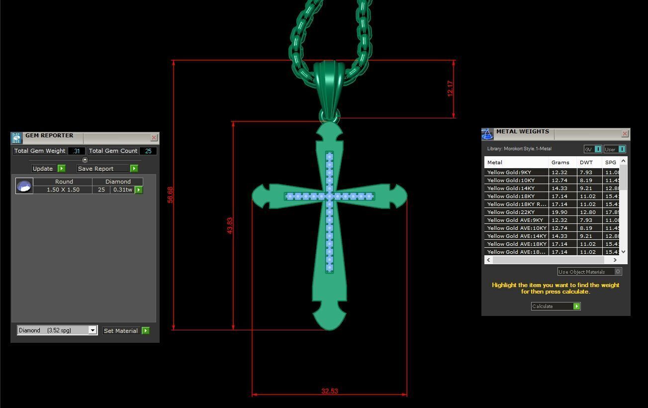 Jesu Cross Pendant 3CP012 3DM STL 3D print model_1