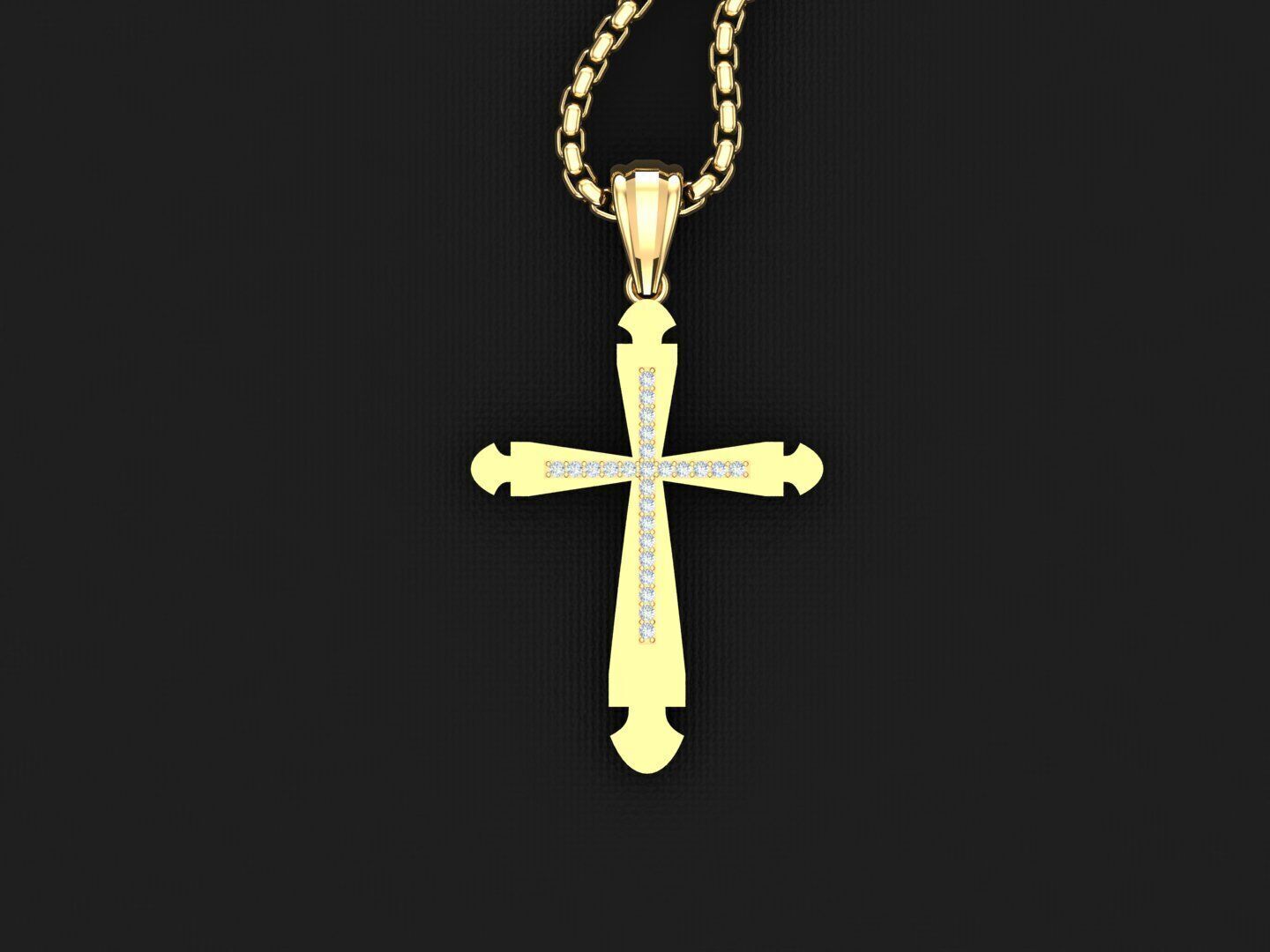 Jesu Cross Pendant 3CP012 3DM STL 3D print model_4