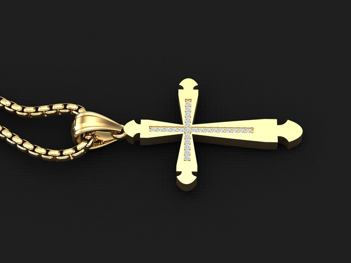 Jesu Cross Pendant 3CP012 3DM STL 3D print model_3