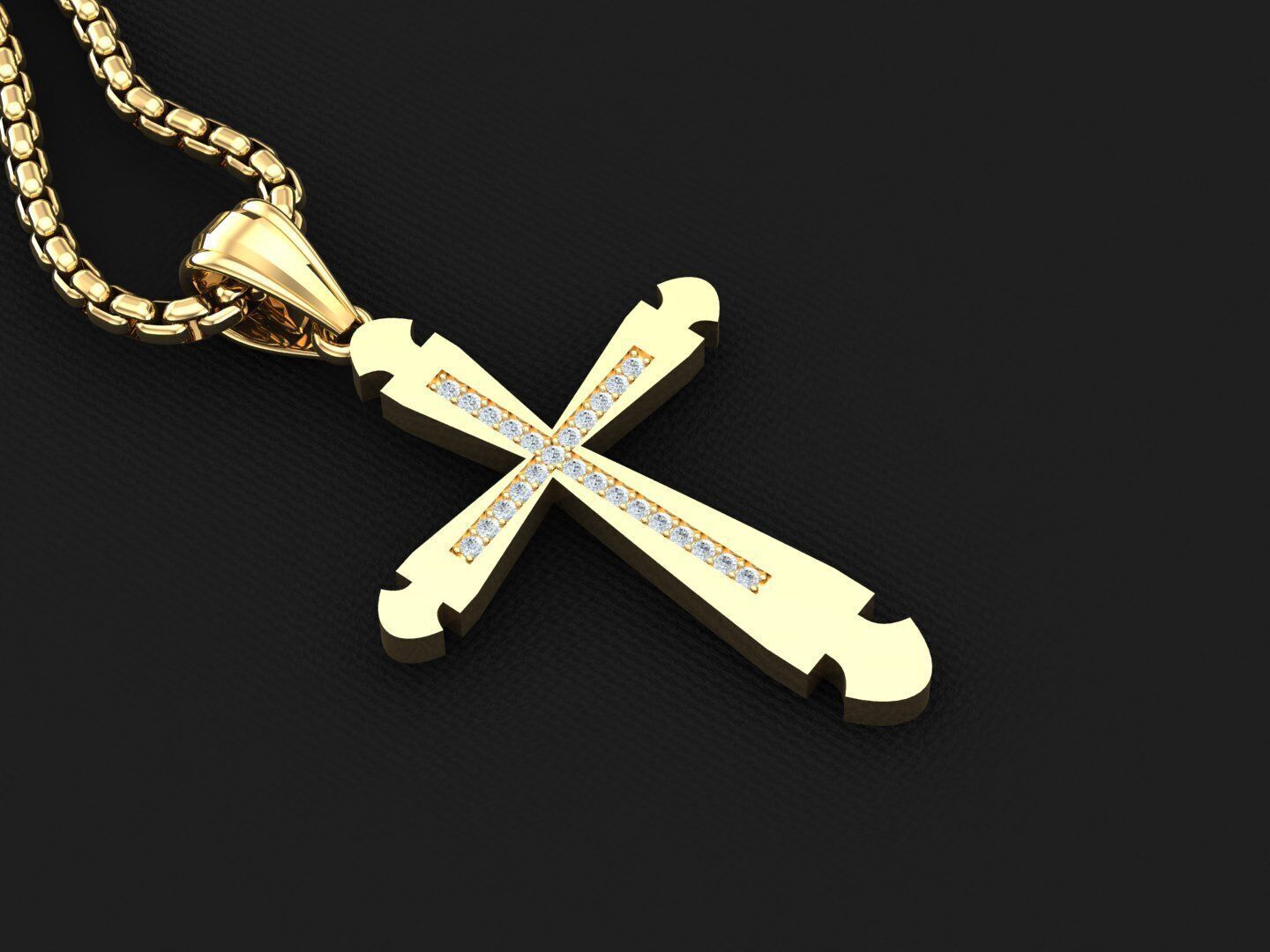 Jesu Cross Pendant 3CP012 3DM STL 3D print model_2