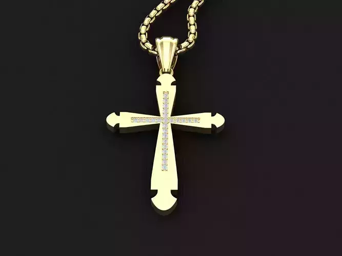 Jesu Cross Pendant 3CP012 3DM STL