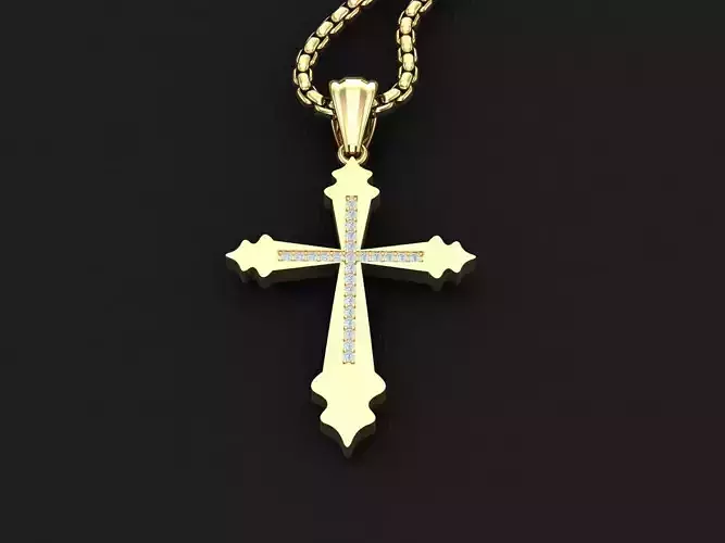 Jesu Cross Pendant 3CP011 3DM STL