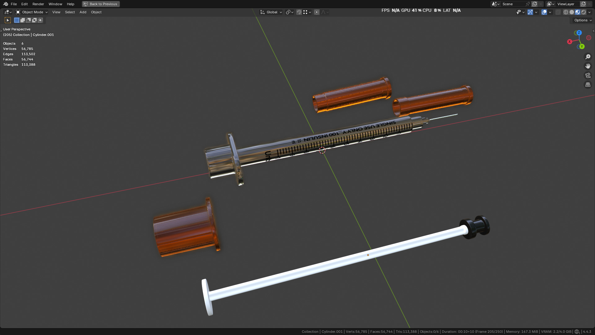 Insulin Syringe 100 mL 3D model_32