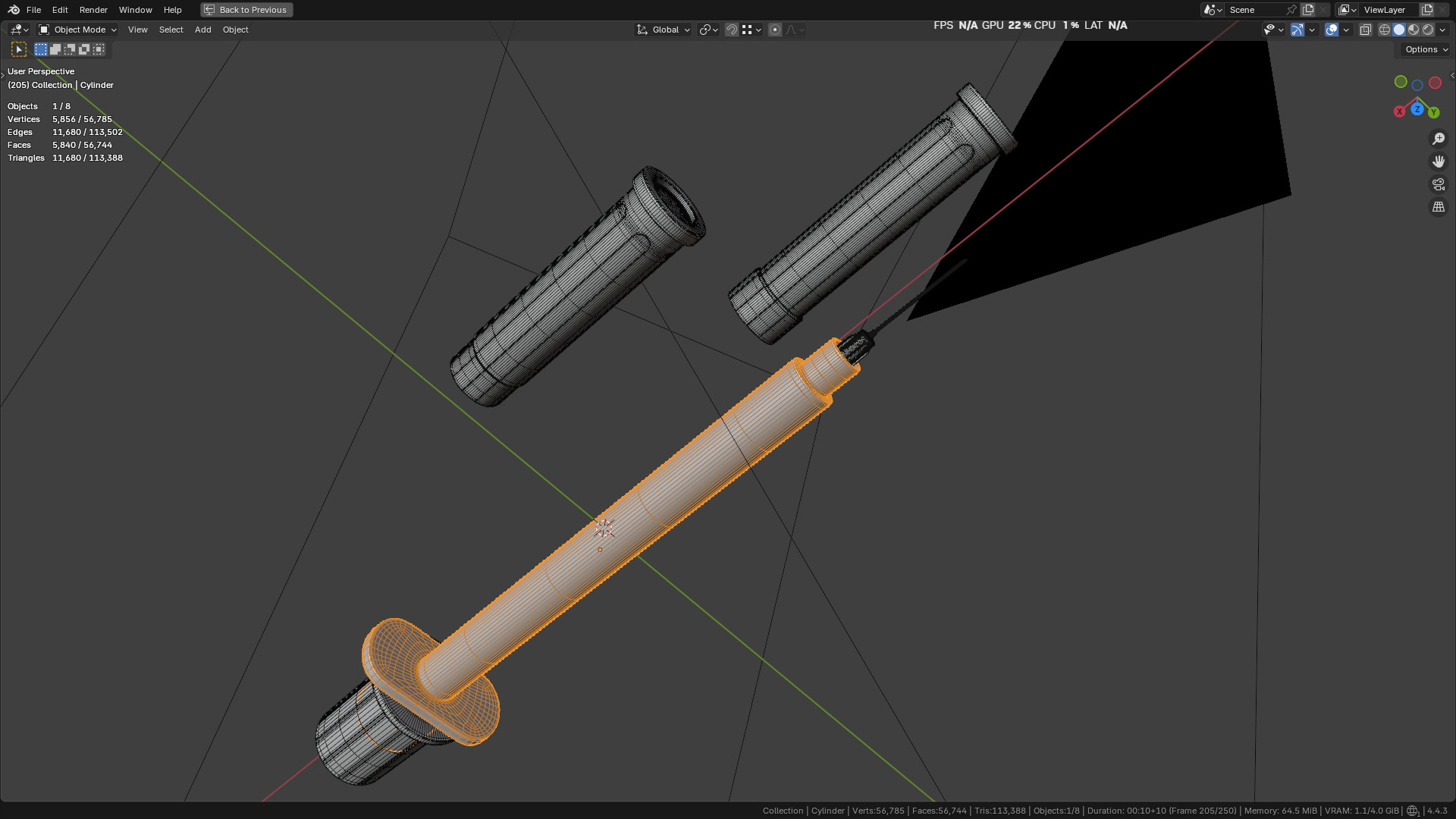 Insulin Syringe 100 mL 3D model_21