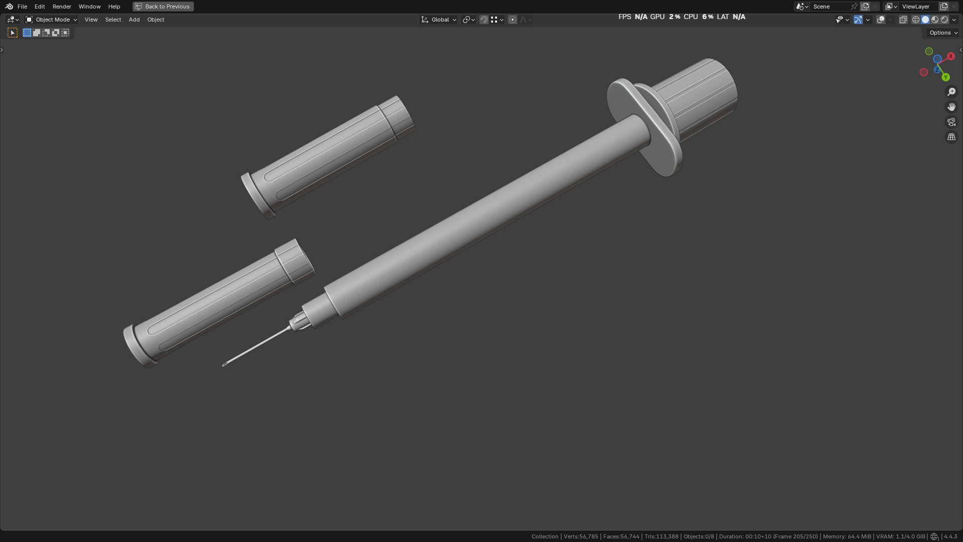 Insulin Syringe 100 mL 3D model_18