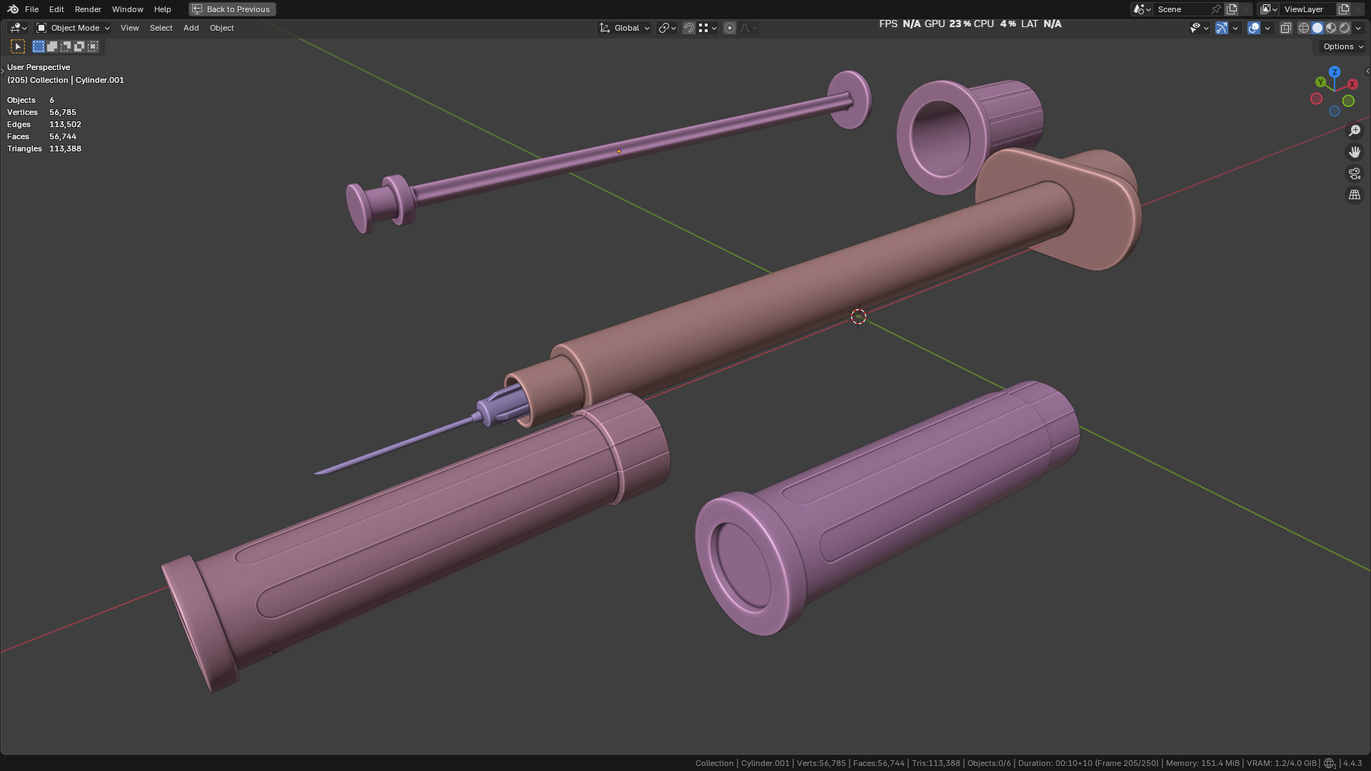 Insulin Syringe 100 mL 3D model_48
