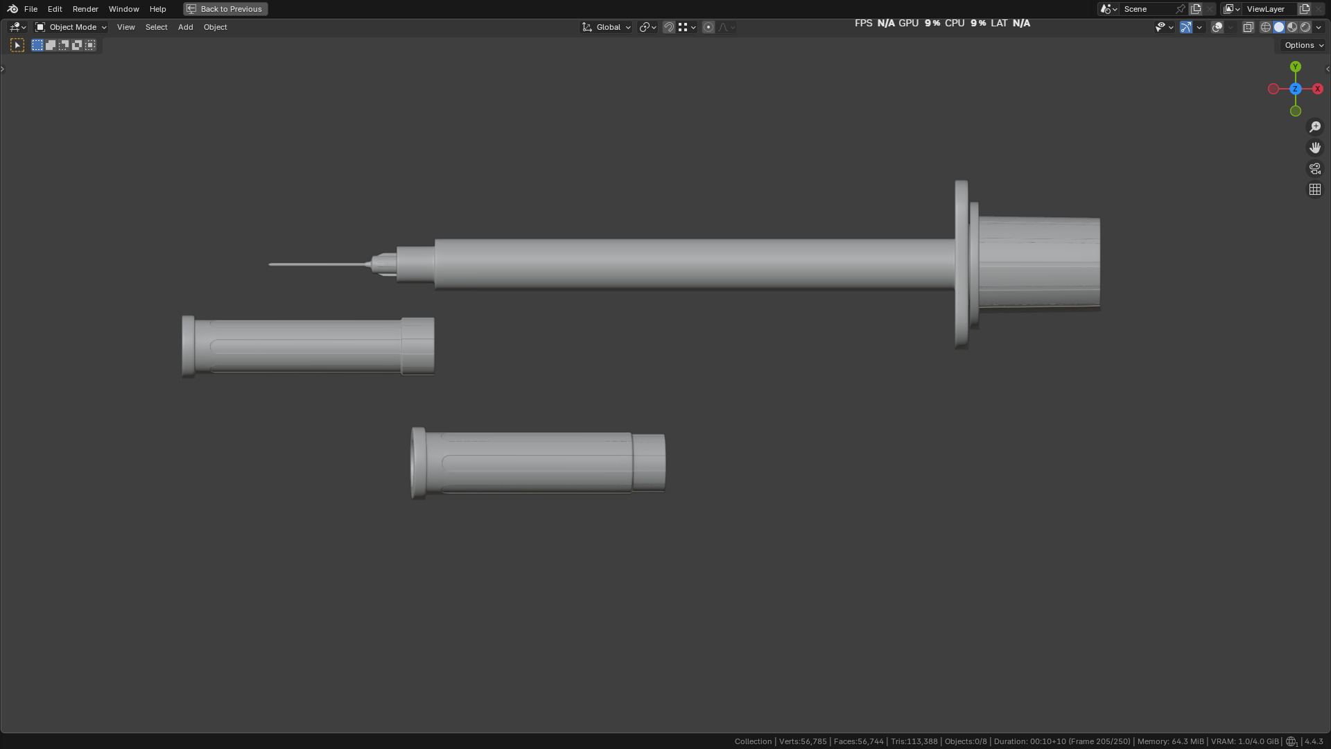 Insulin Syringe 100 mL 3D model_9