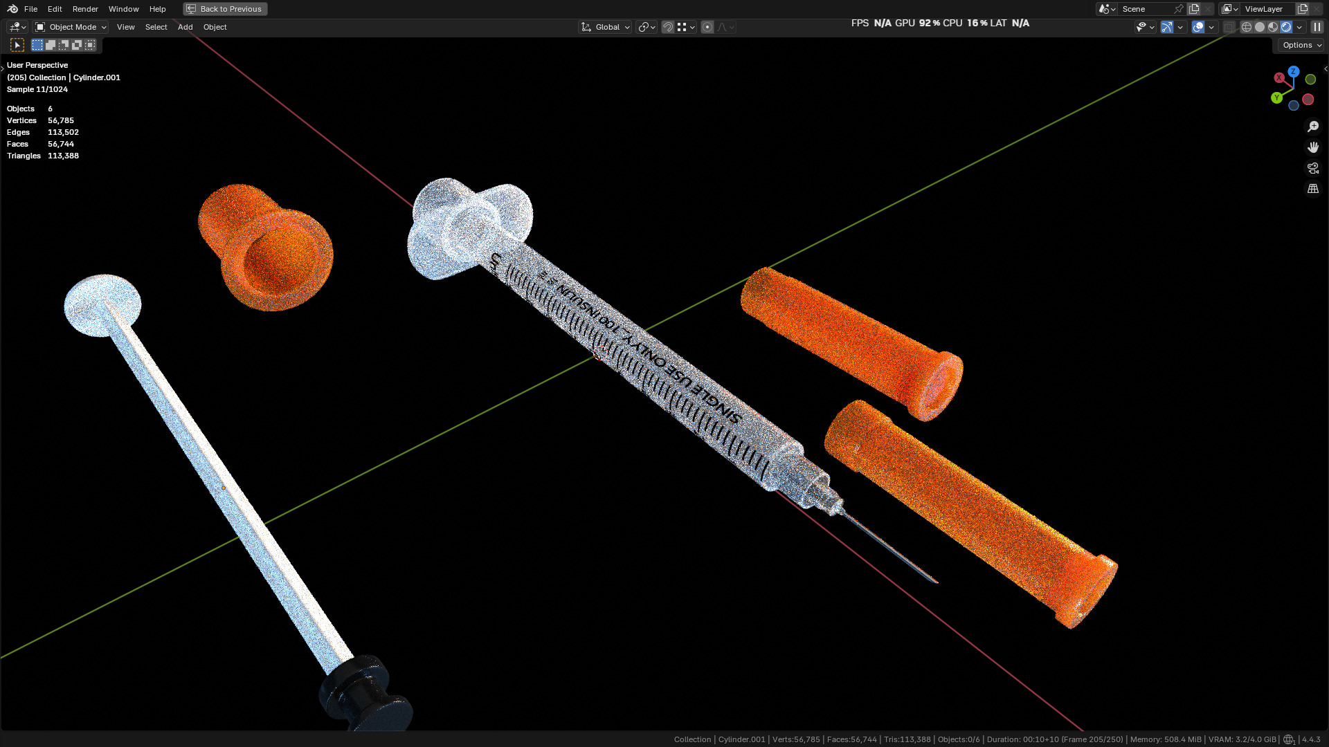 Insulin Syringe 100 mL 3D model_33