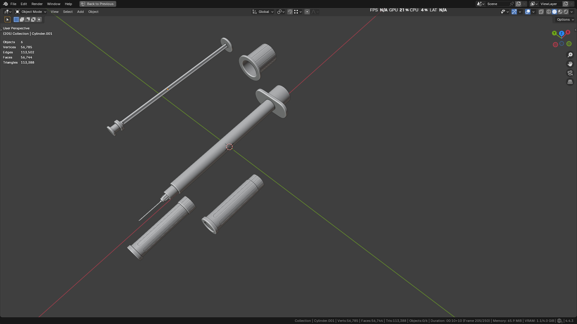 Insulin Syringe 100 mL 3D model_28