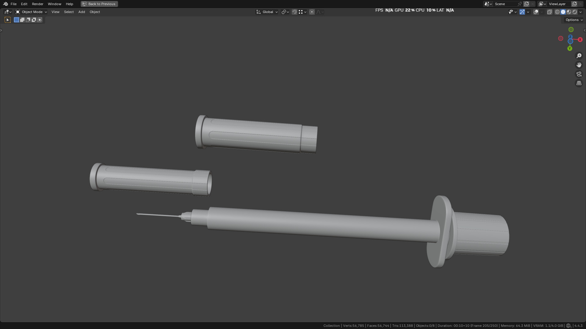 Insulin Syringe 100 mL 3D model_12