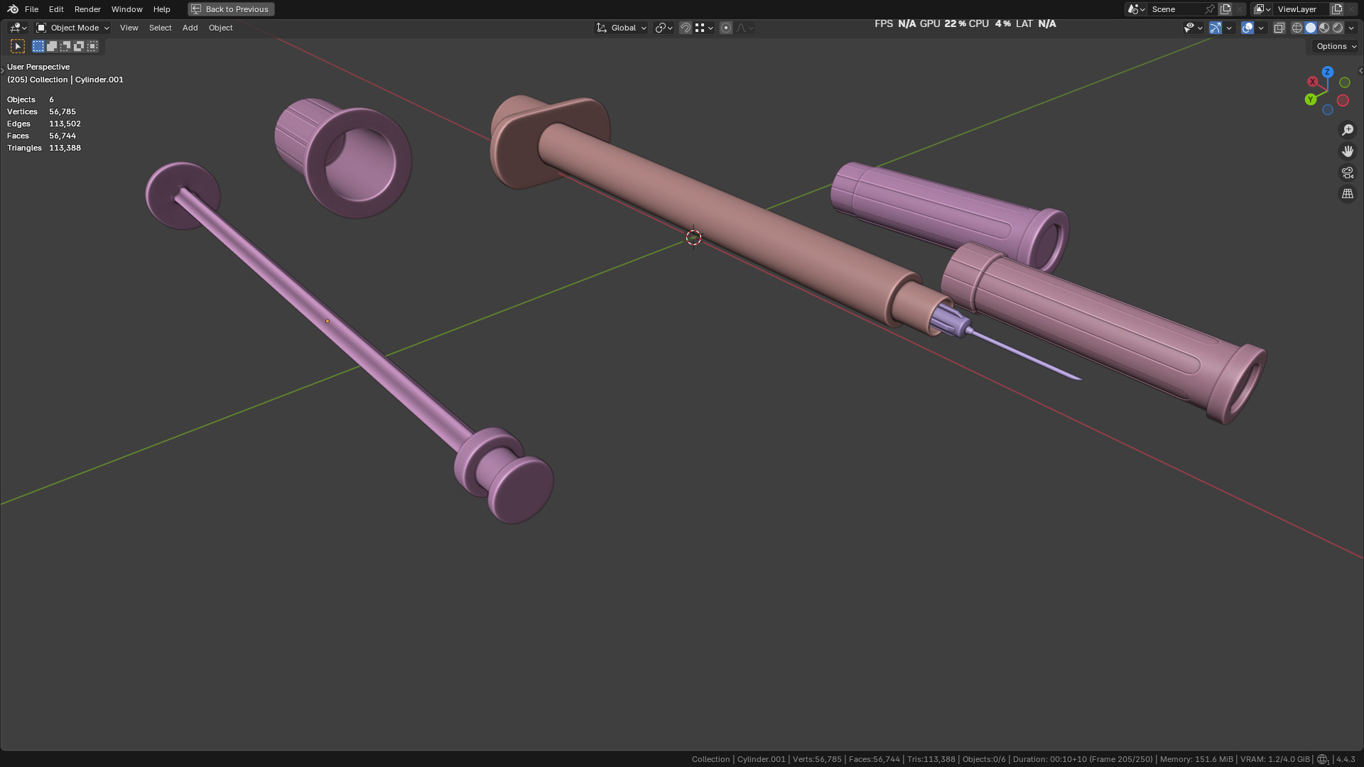 Insulin Syringe 100 mL 3D model_52