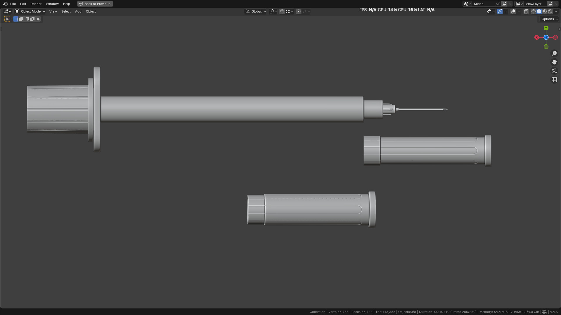 Insulin Syringe 100 mL 3D model_15