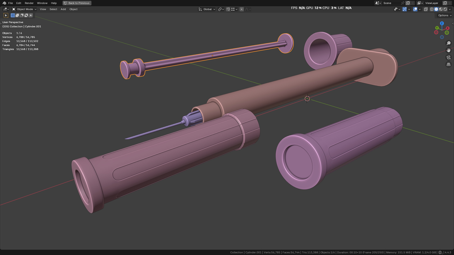 Insulin Syringe 100 mL 3D model_51