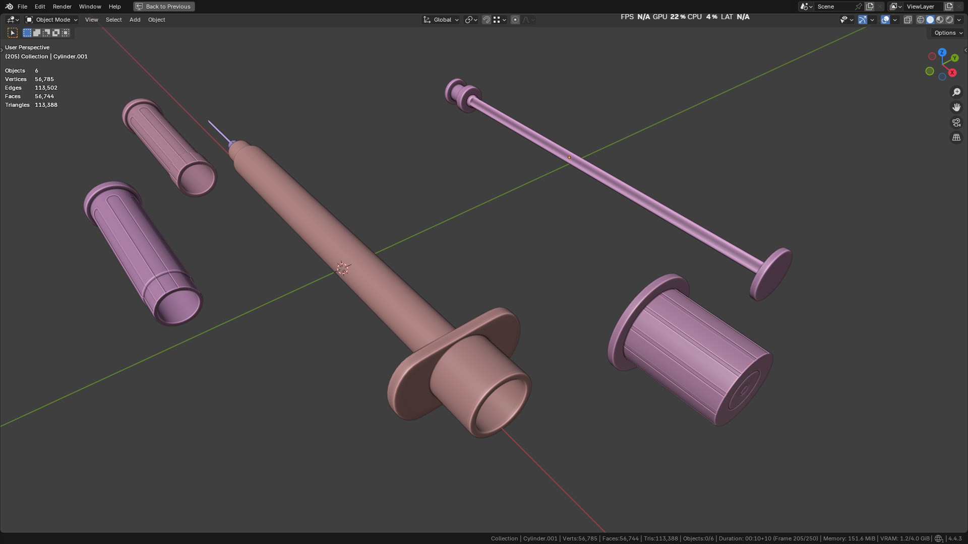 Insulin Syringe 100 mL 3D model_54