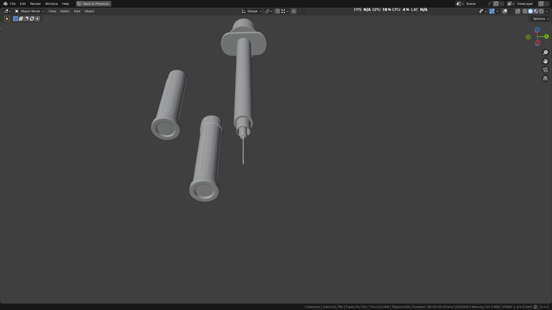 Insulin Syringe 100 mL 3D model_13