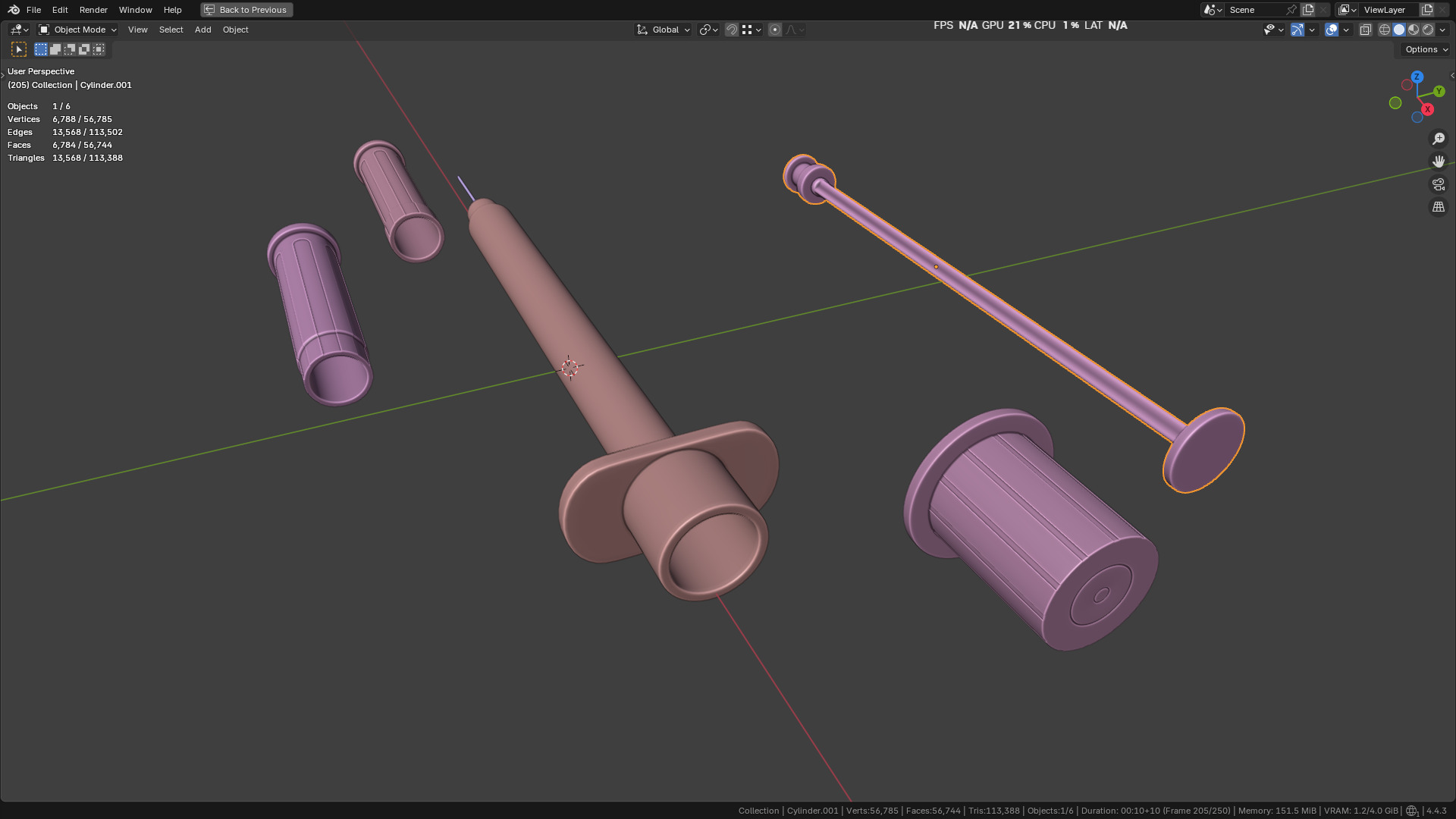 Insulin Syringe 100 mL 3D model_50