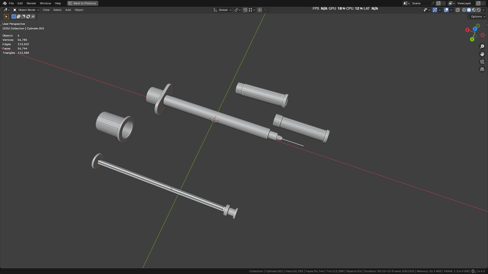 Insulin Syringe 100 mL 3D model_27