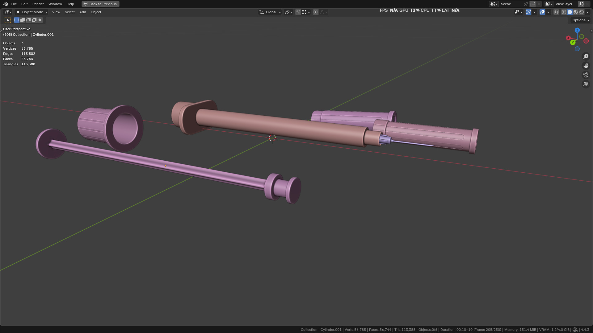 Insulin Syringe 100 mL 3D model_43