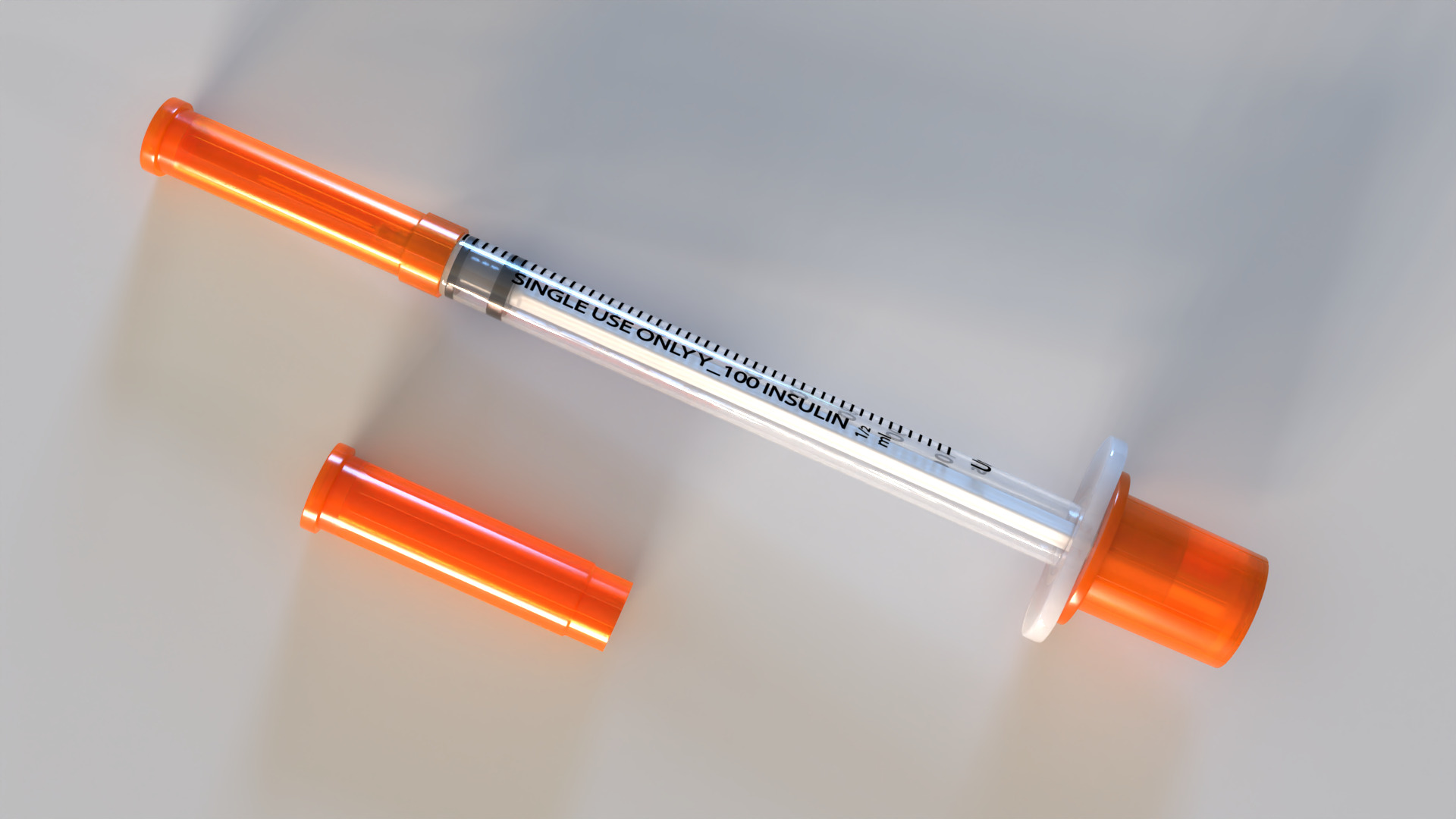 Insulin Syringe 100 mL 3D model_1