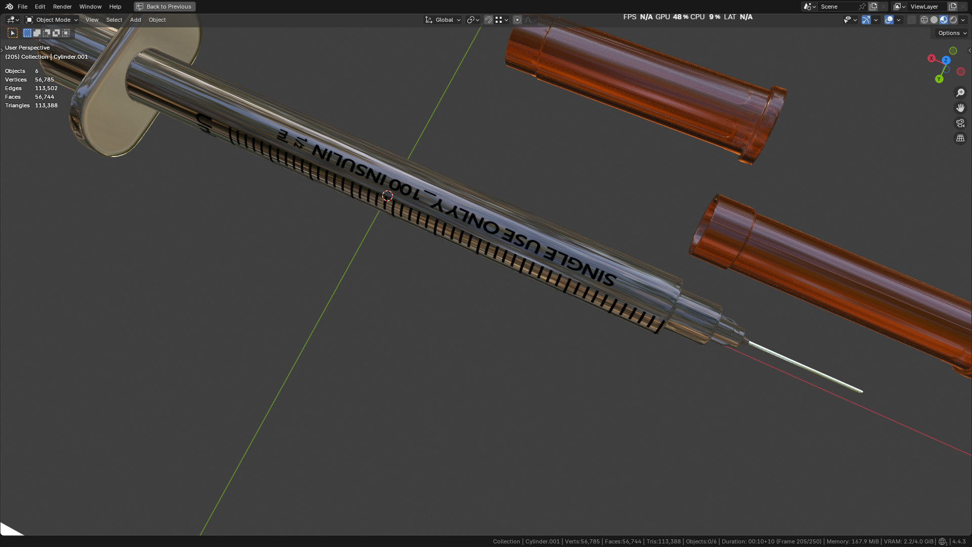 Insulin Syringe 100 mL 3D model_36