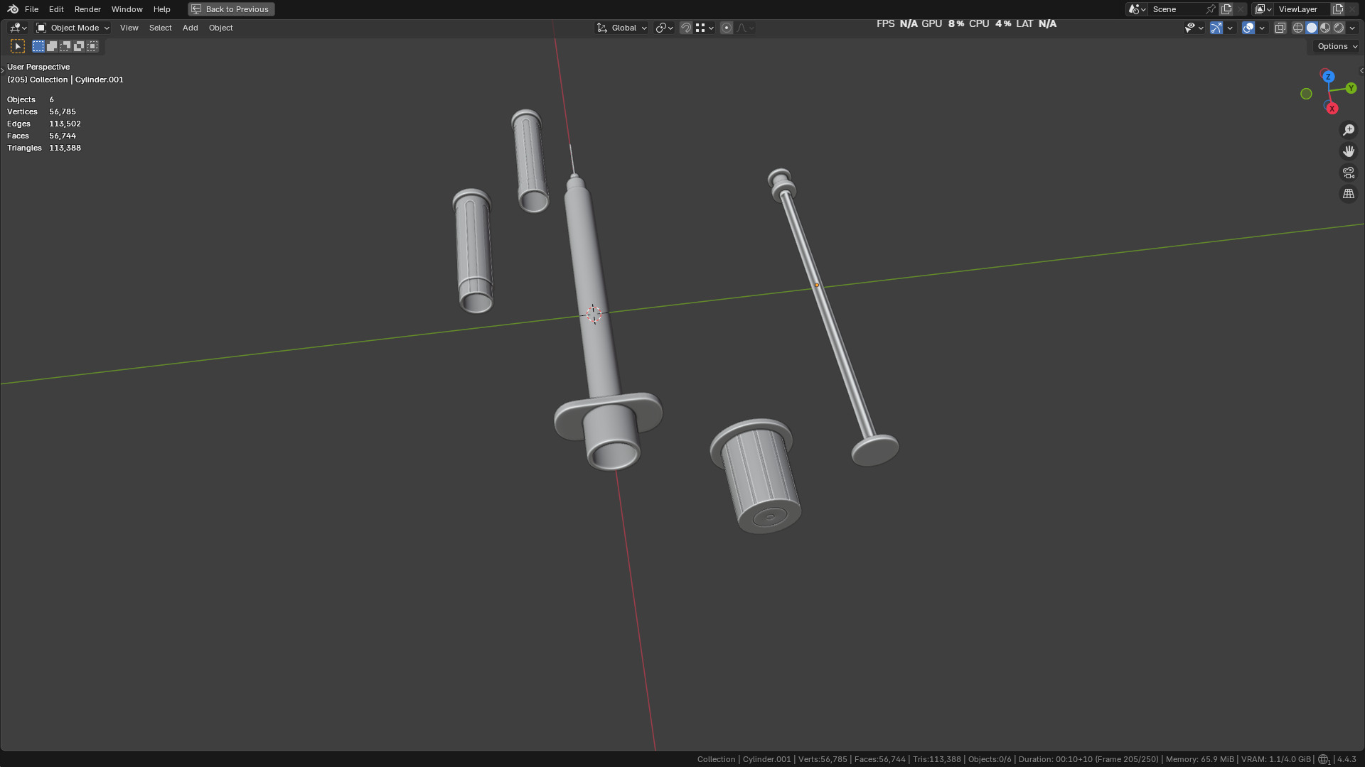 Insulin Syringe 100 mL 3D model_26