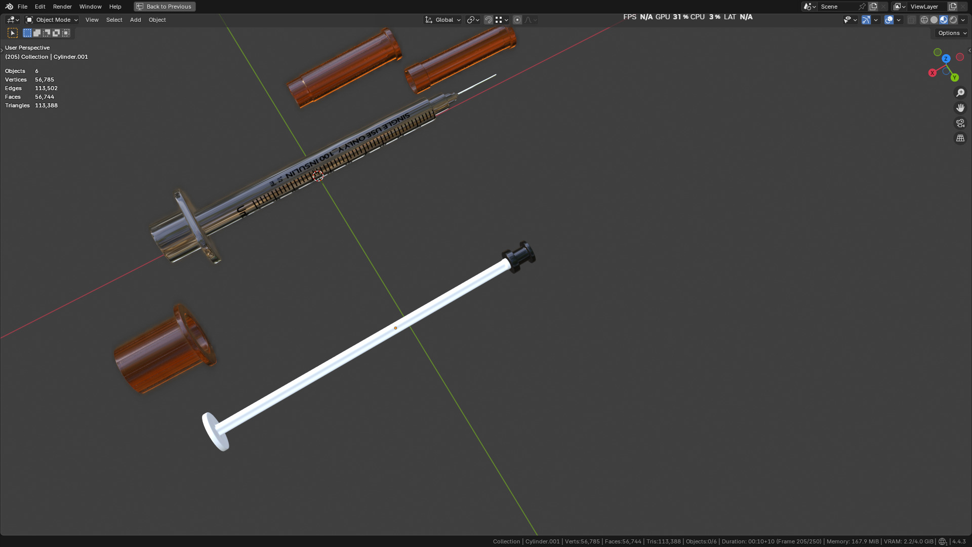 Insulin Syringe 100 mL 3D model_37
