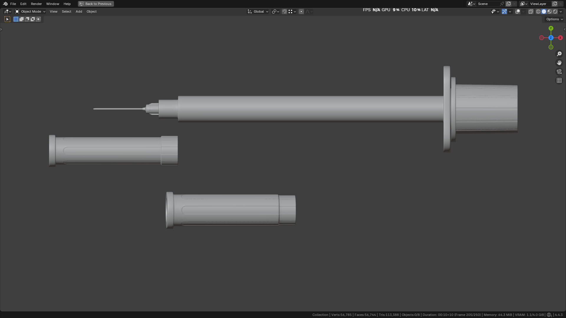 Insulin Syringe 100 mL 3D model_10