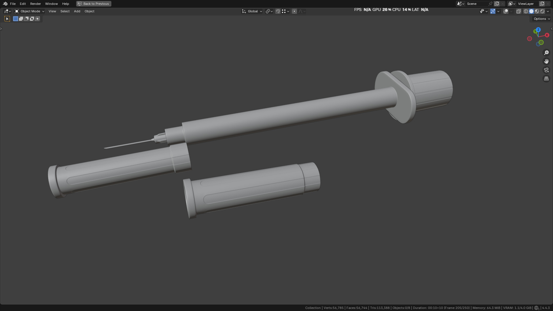 Insulin Syringe 100 mL 3D model_11