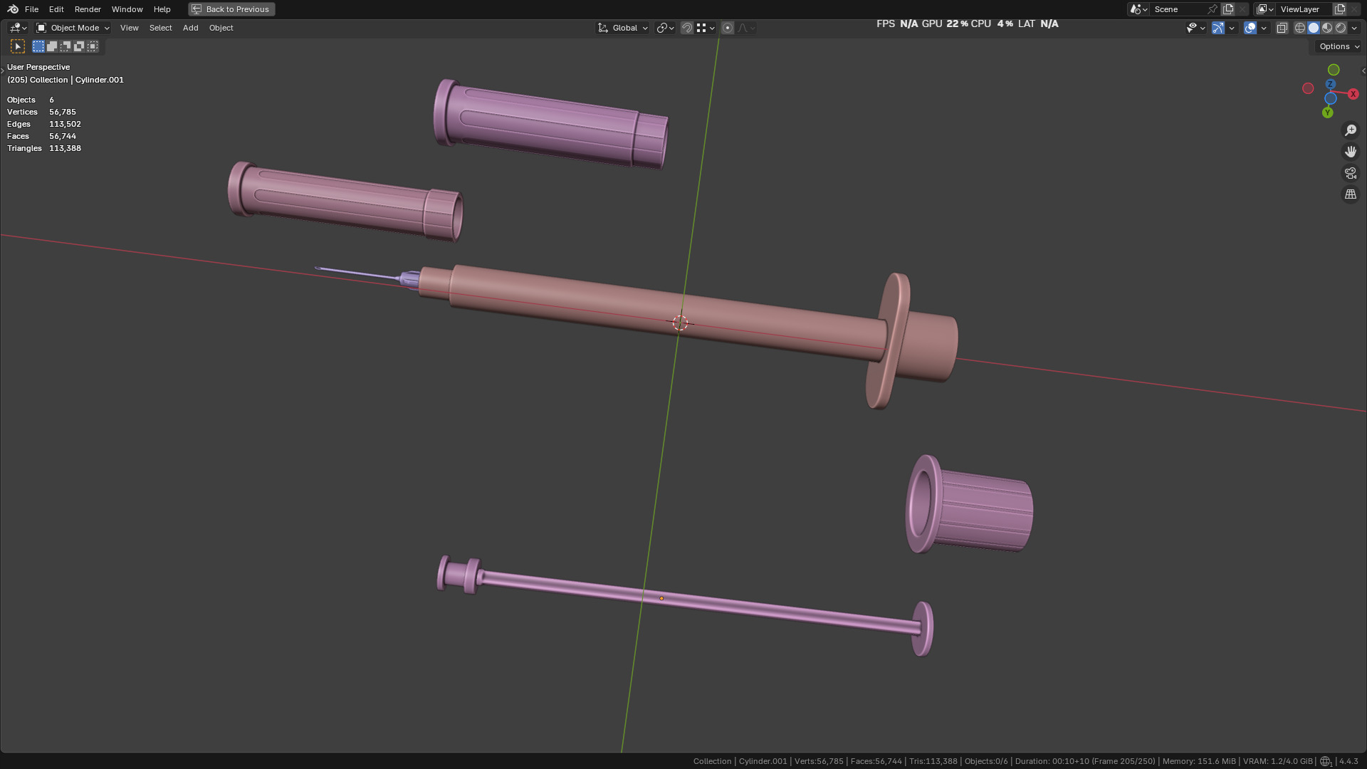 Insulin Syringe 100 mL 3D model_55