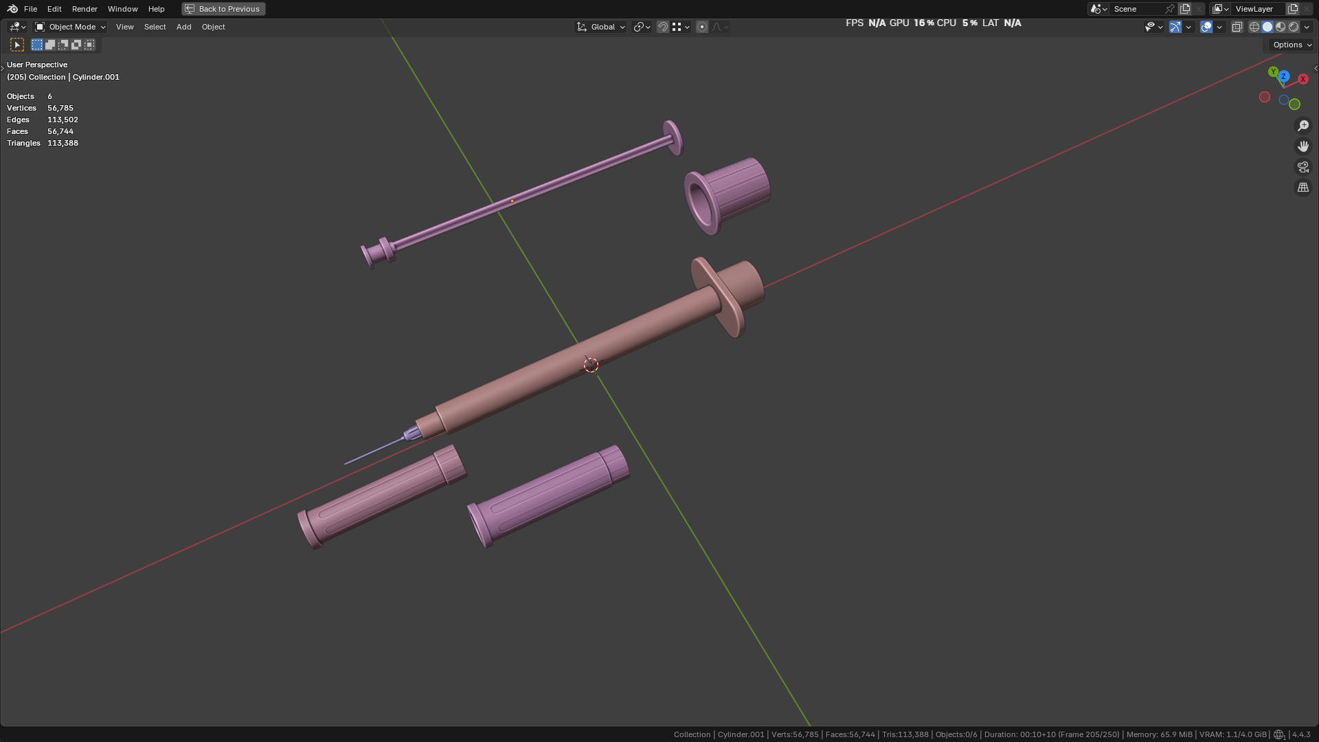 Insulin Syringe 100 mL 3D model_29