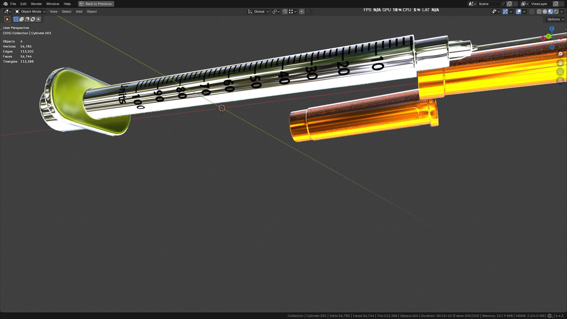 Insulin Syringe 100 mL 3D model_35