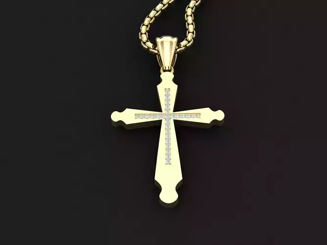 Jesu Cross Pendant 3CP006 3DM STL
