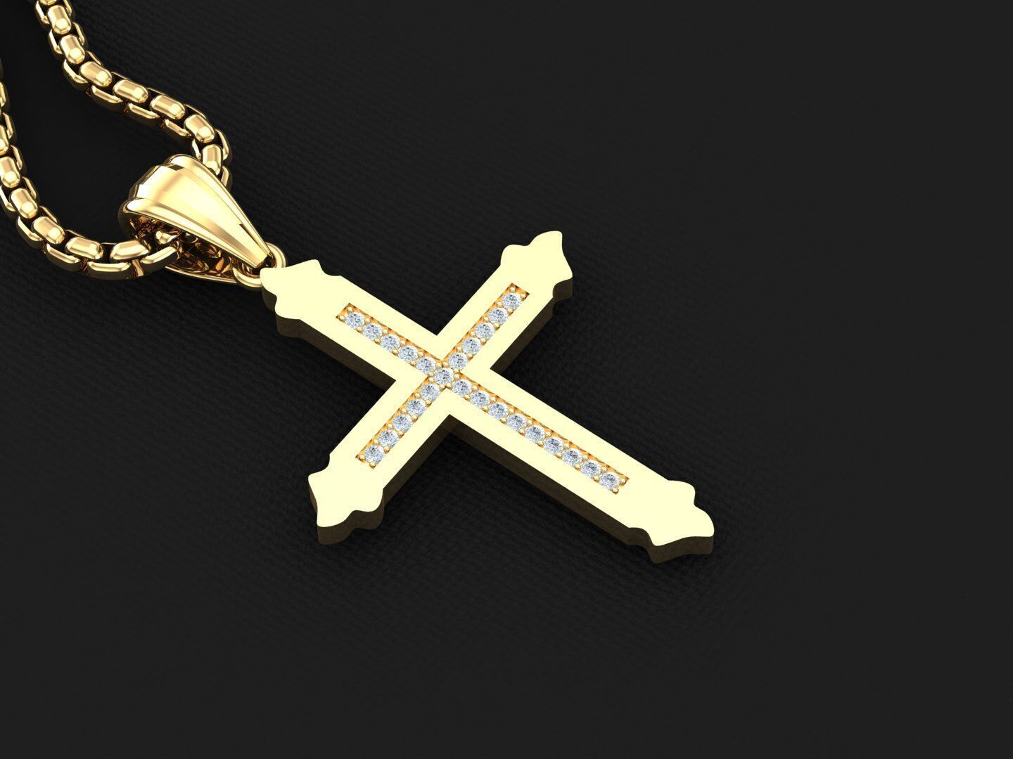 Jesu Cross Pendant 3CP003 3DM STL 3D print model_2