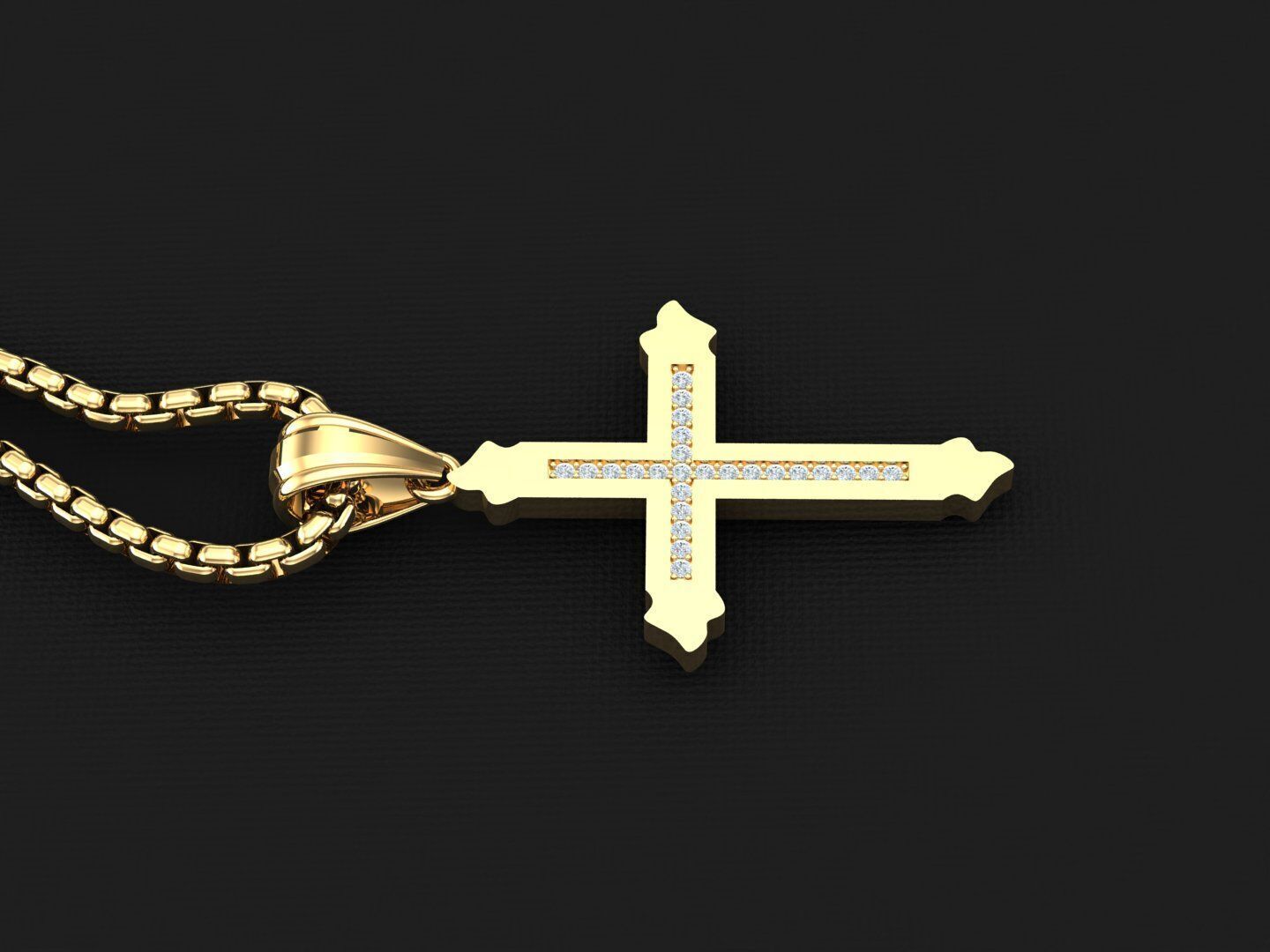 Jesu Cross Pendant 3CP003 3DM STL 3D print model_3