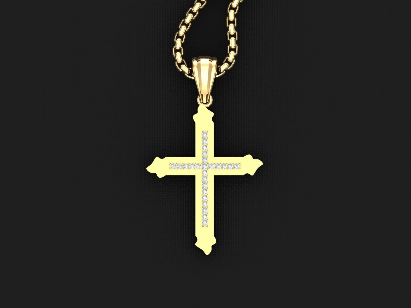 Jesu Cross Pendant 3CP003 3DM STL 3D print model_4