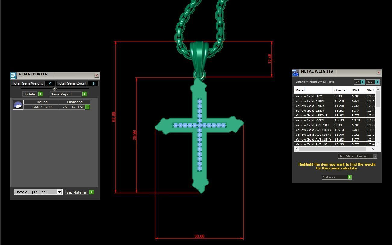 Jesu Cross Pendant 3CP003 3DM STL 3D print model_1