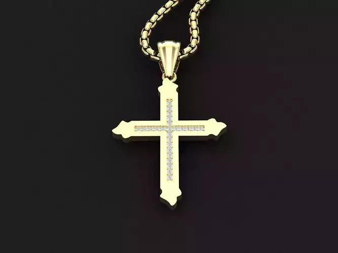 Jesu Cross Pendant 3CP003 3DM STL