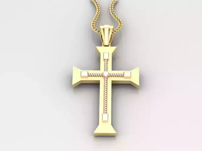 Jesu Cross Pendant 4CP100 3DM STL