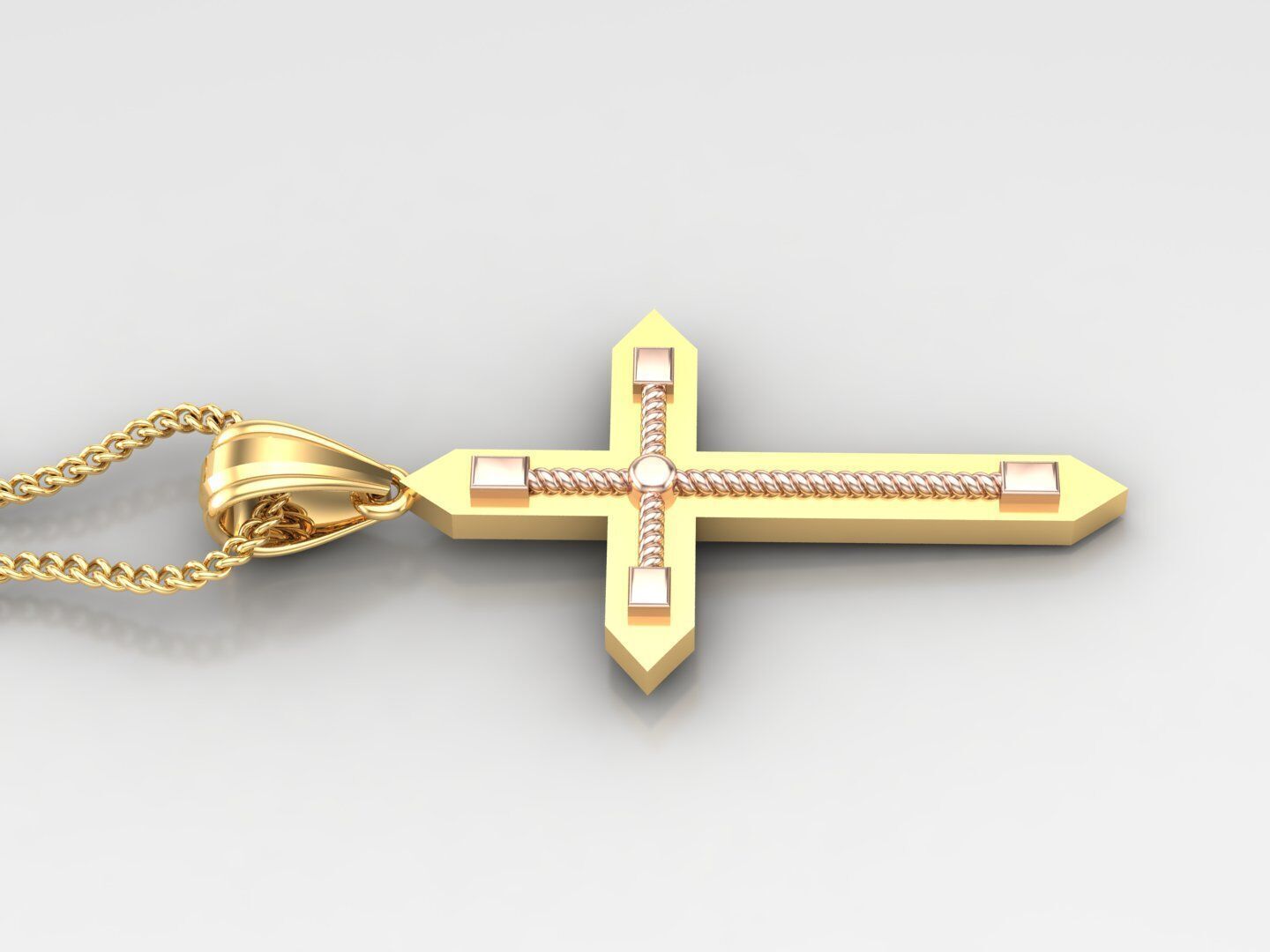 Jesu Cross Pendant 4CP097 3DM STL 3D print model_3