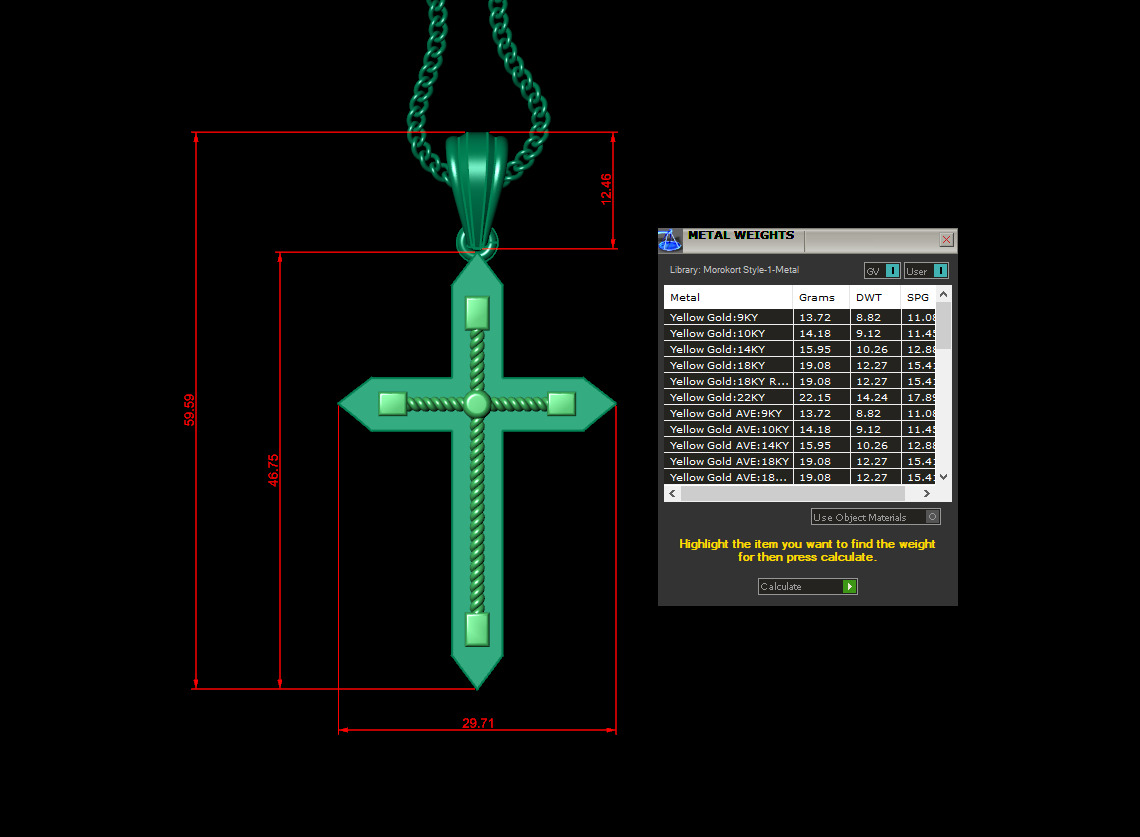 Jesu Cross Pendant 4CP097 3DM STL 3D print model_1