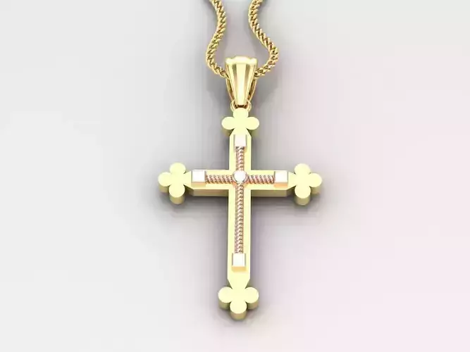 Jesu Cross Pendant 4CP095 3DM STL