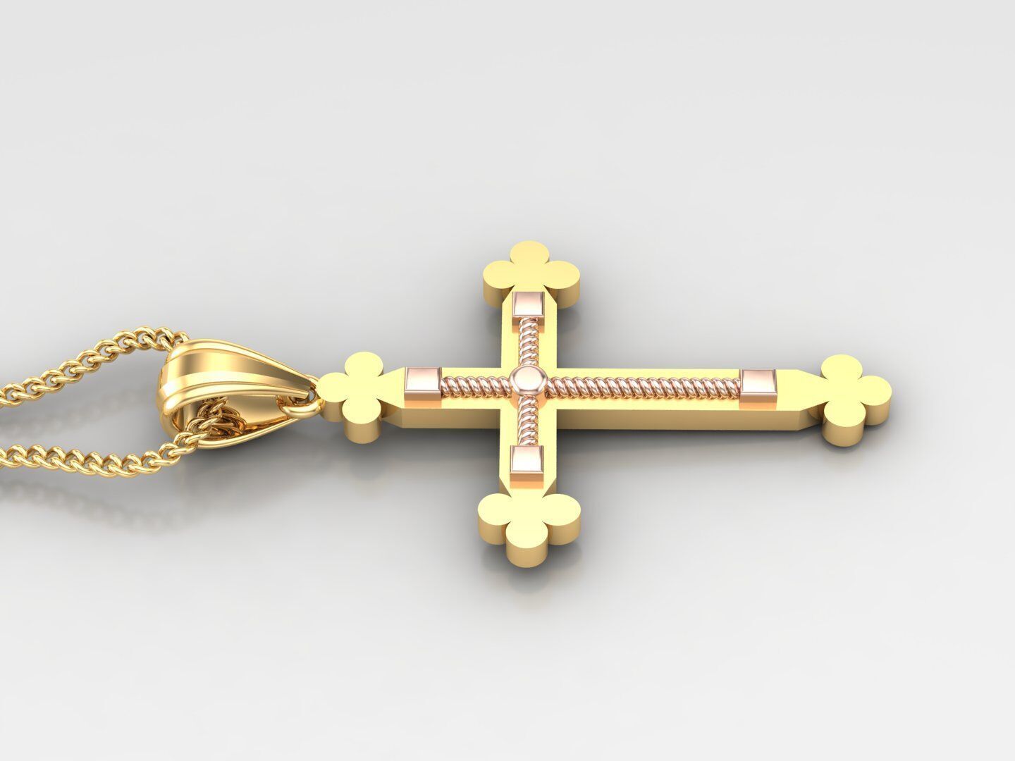 Jesu Cross Pendant 4CP095 3DM STL 3D print model_3