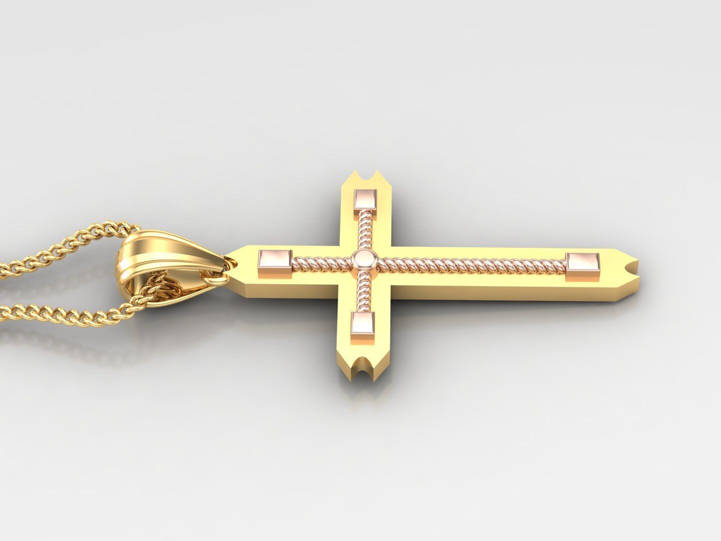 Jesu Cross Pendant 4CP092 3DM STL 3D print model_3