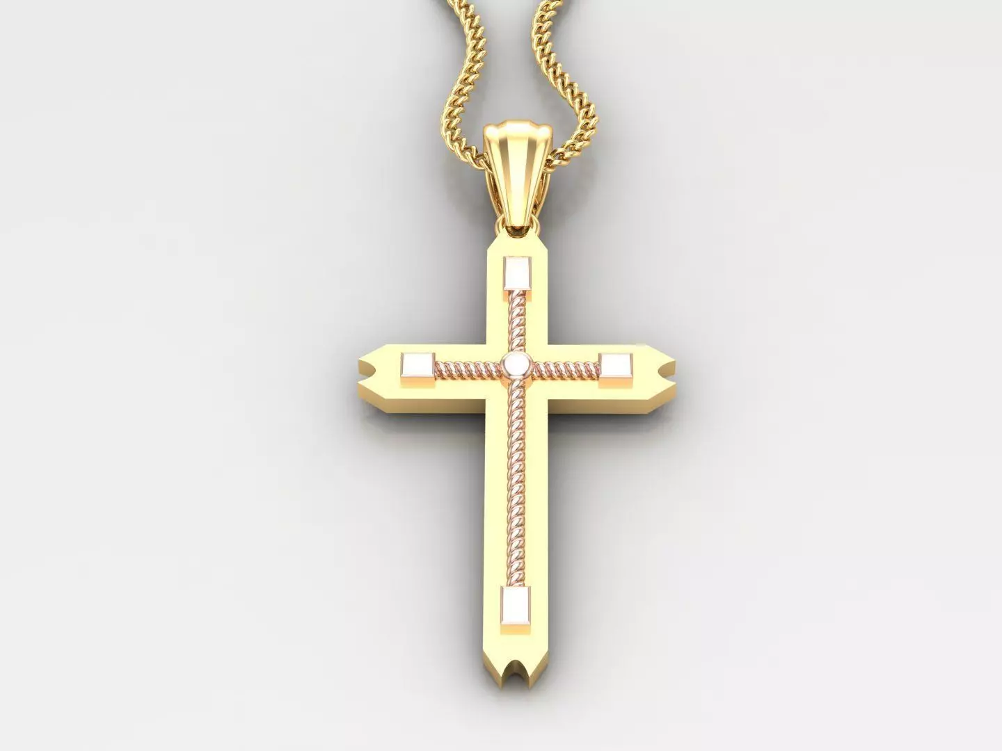 Jesu Cross Pendant 4CP092 3DM STL 3D print model_0