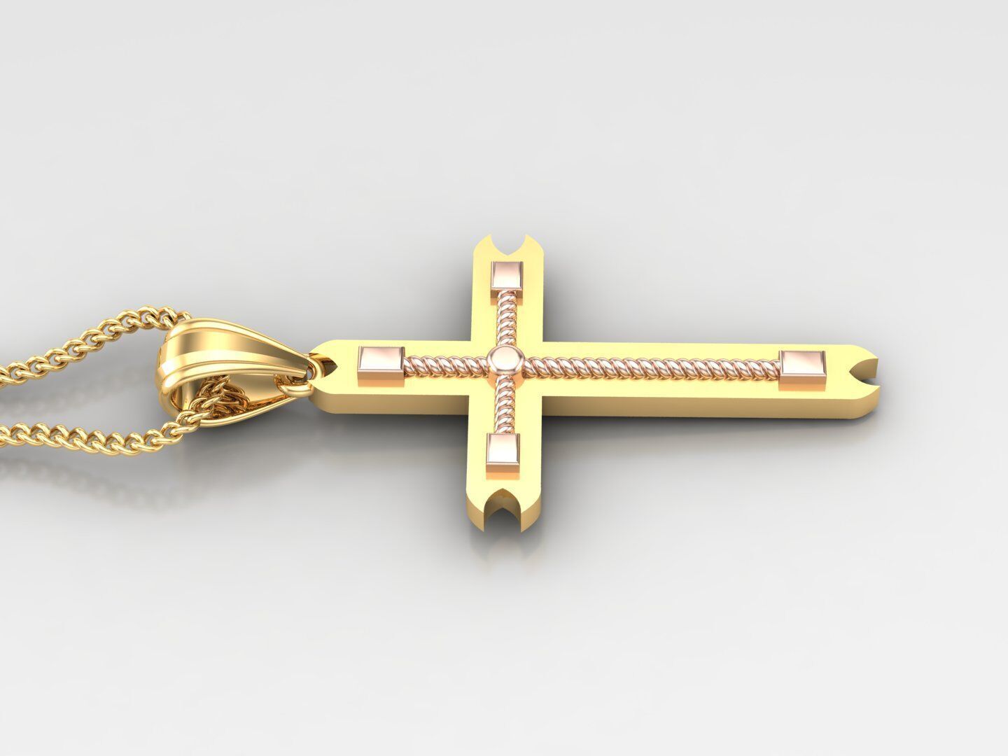 Jesu Cross Pendant 4CP091 3DM STL 3D print model_3