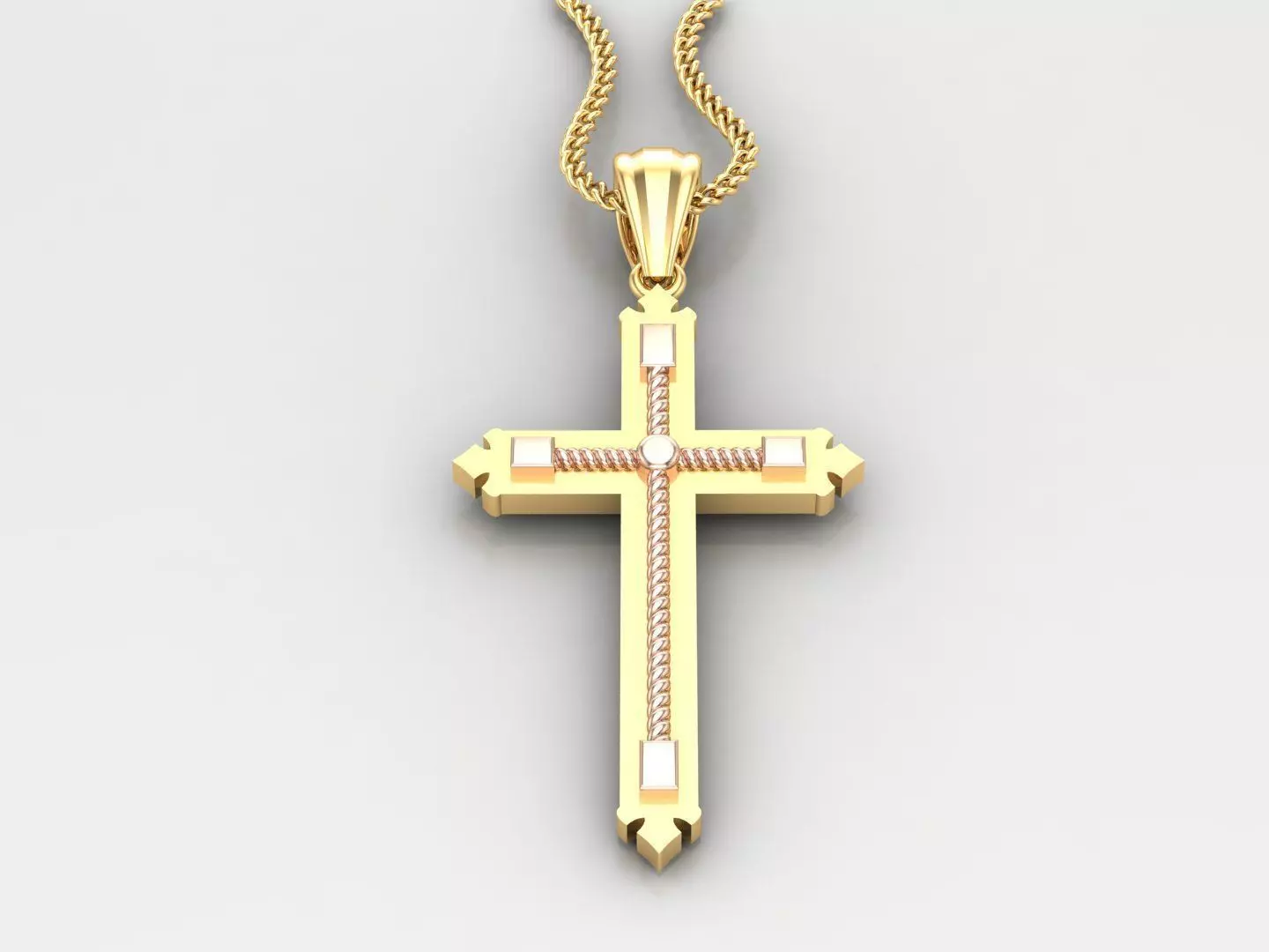 Jesu Cross Pendant 4CP087 3DM STL 3D print model_0