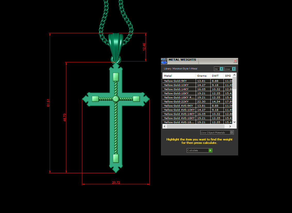 Jesu Cross Pendant 4CP087 3DM STL 3D print model_1