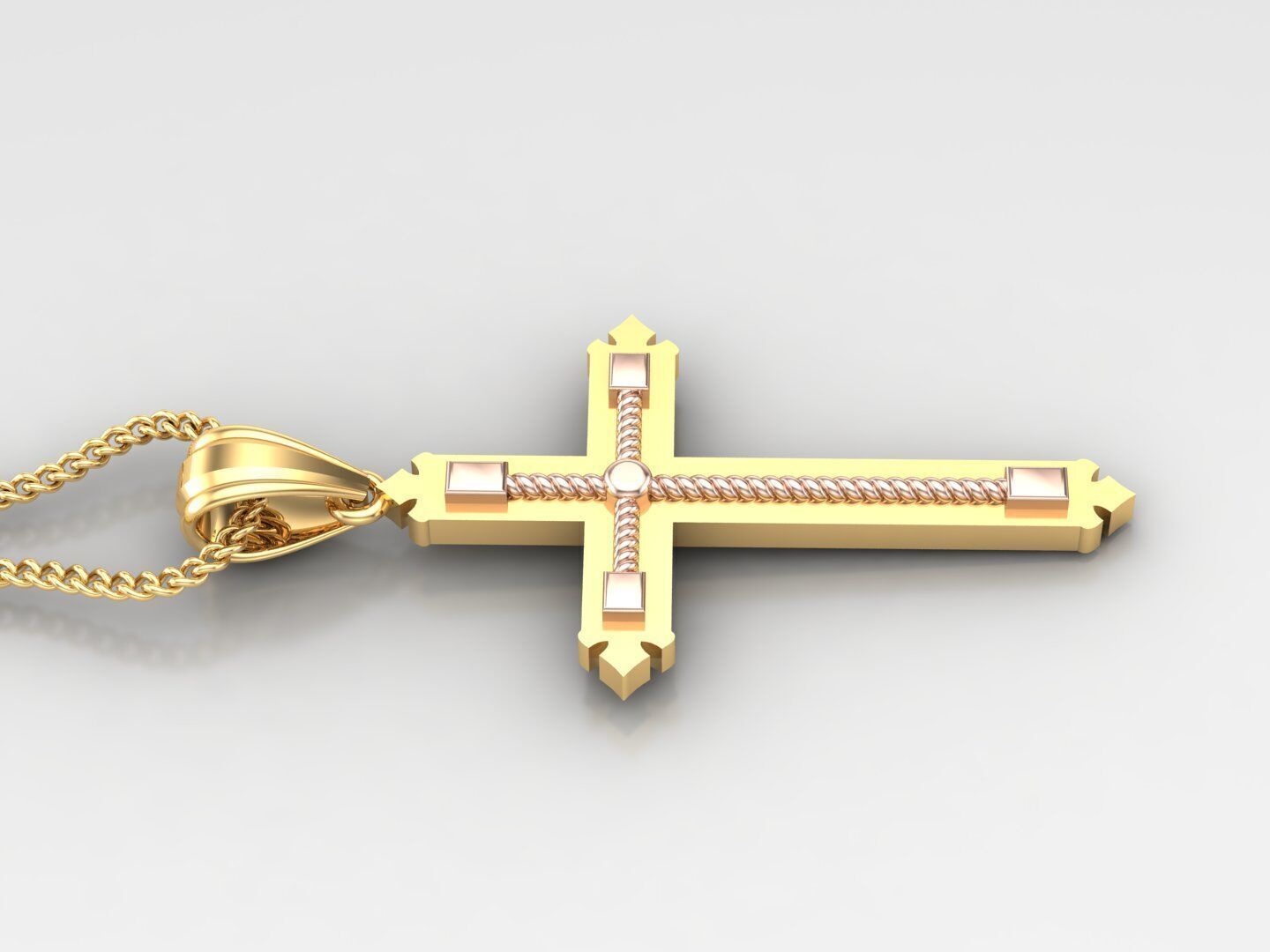 Jesu Cross Pendant 4CP087 3DM STL 3D print model_3