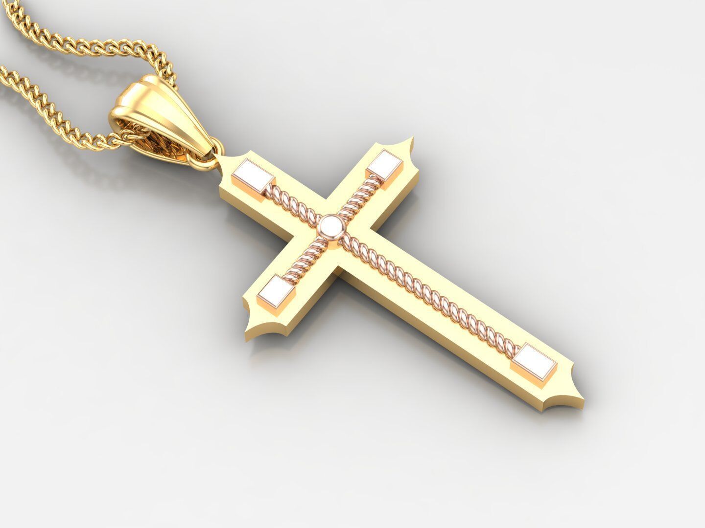Jesu Cross Pendant 4CP086 3DM STL 3D print model_2