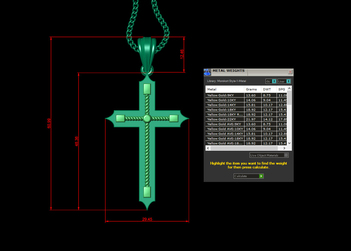 Jesu Cross Pendant 4CP086 3DM STL 3D print model_1